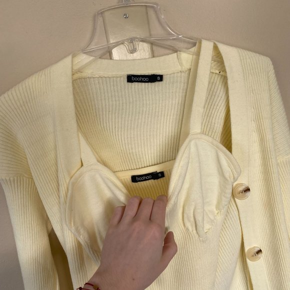 Boohoo Cream Cardigan Sweater - Picture 6 of 9